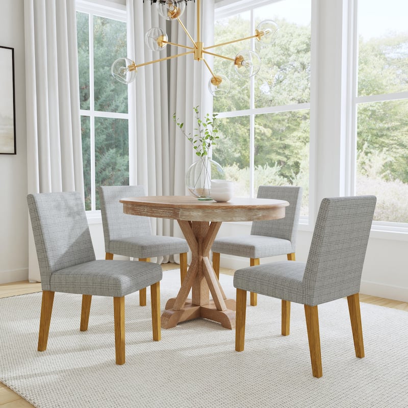 HomePop Classic Upholstered Parsons Dining Chair- Single Pack - Sage Mini Grid Woven