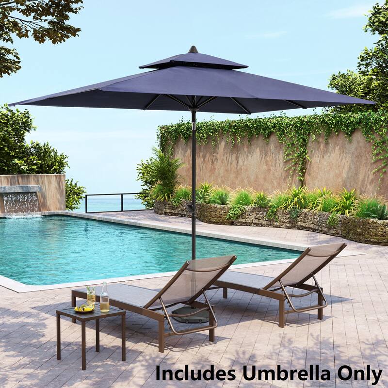 Pellebant Outdoor 10 x 6.5 Ft Market Umbrella with Double Top
