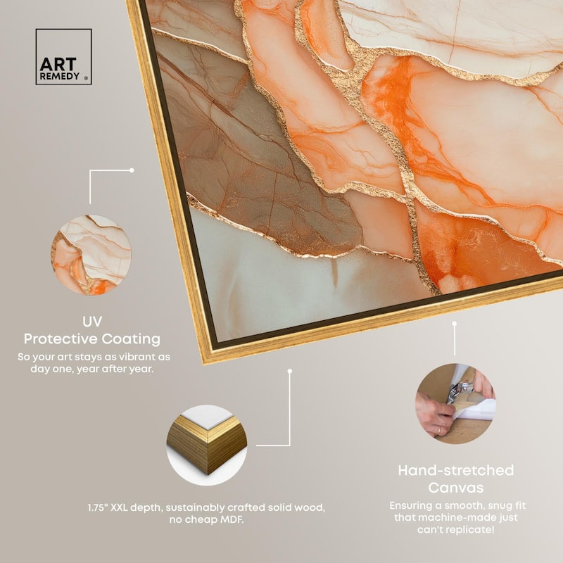 Peach Agate Flow Canvas by Art Remedy