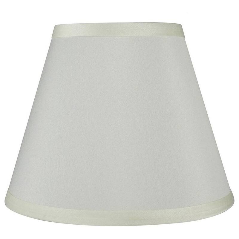 Hardback Faux Silk Conical Lamp Shade, 5 inch Top, 9 inch Bottom, 7 inch Slant - Single - Eggshell Silk