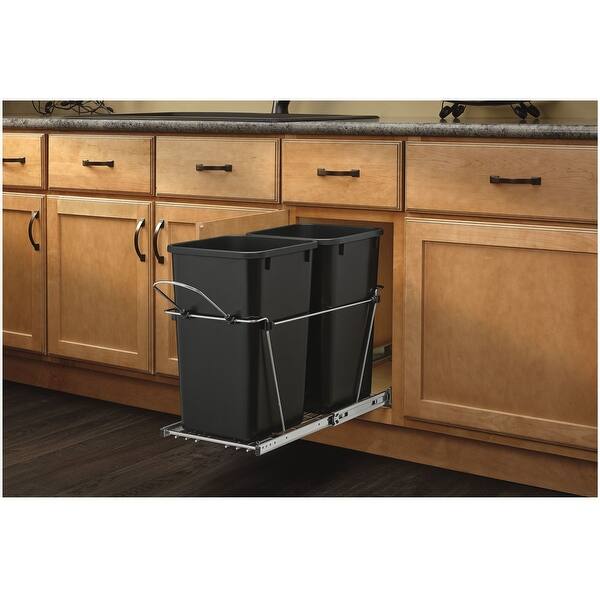 RevAShelf RV Series Bottom Mount Double Bin Trash Can with Bed Bath