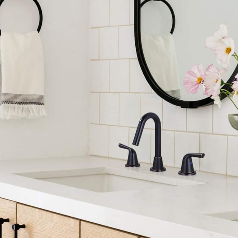 WOWOW 8 in. Widespread Double Handle Bathroom Faucet