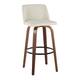 Option Cream Fabric/Round Black Footrest