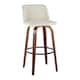 Option Cream Fabric/Round Black Footrest