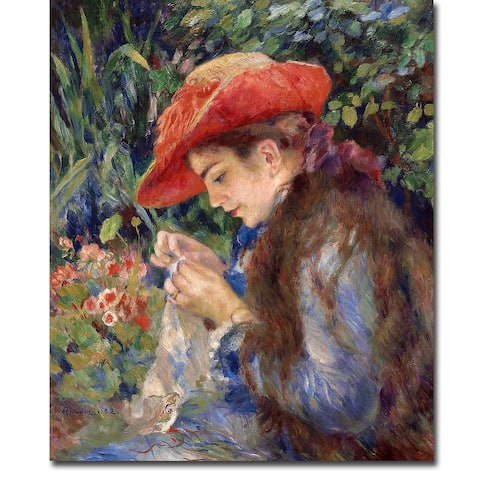 Marie-Therese Durand-Ruel Sewing by Renoir Gallery Wrapped Canvas Giclee Art (24 in x 20 in)
