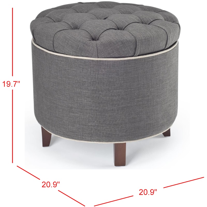 SAFAVIEH Ivette Grey Storage Ottoman