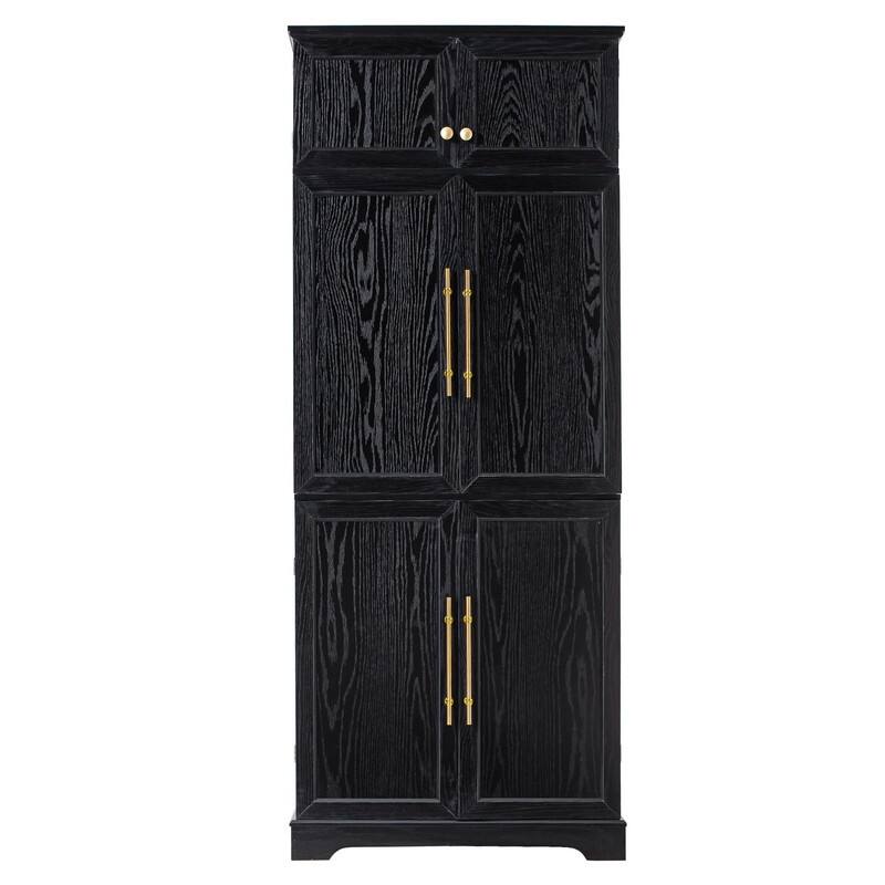Farmhouse 78.2" Tall Kitchen Pantry Cabinet with Door Shelves, Adjustable Shelves and Hidden Drawer