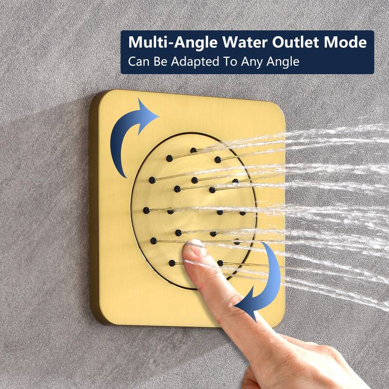 Concealed Installation Body Jet Shower Spa Square Massage Jets Spray