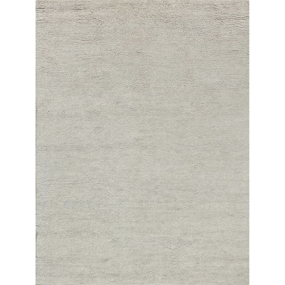 EXQUISITE RUGS Merino Hand-knotted Merino Wool Silver Area Rug.