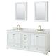 Option White / White Carrara Marble Top / Brushed Gold