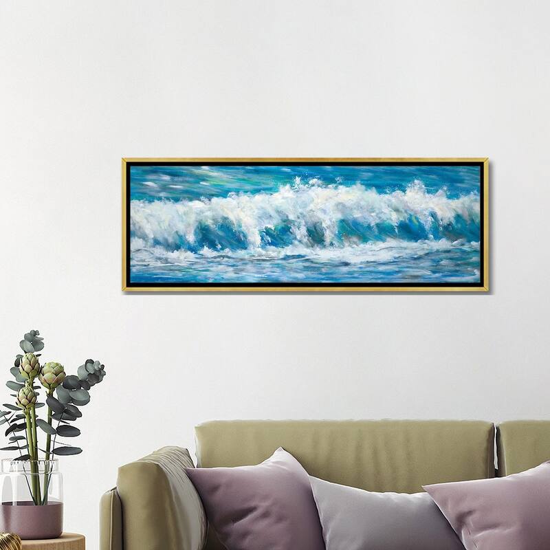 iCanvas "Big Ocean Waves" by Julie Derice Framed Canvas Print