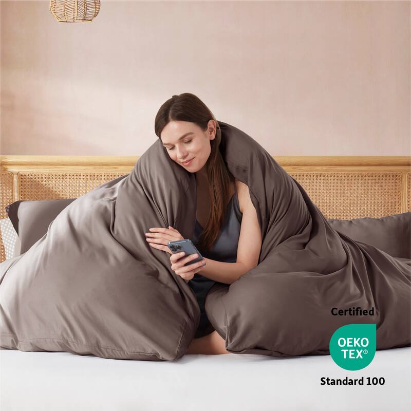 Nestl Ultra Soft Double Brushed Microfiber Duvet Cover Set with Button Closure