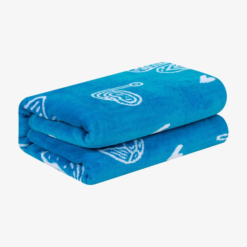 Superior Bahama Cotton Fuzzy Velour Terry Large Oversized Beach Towel