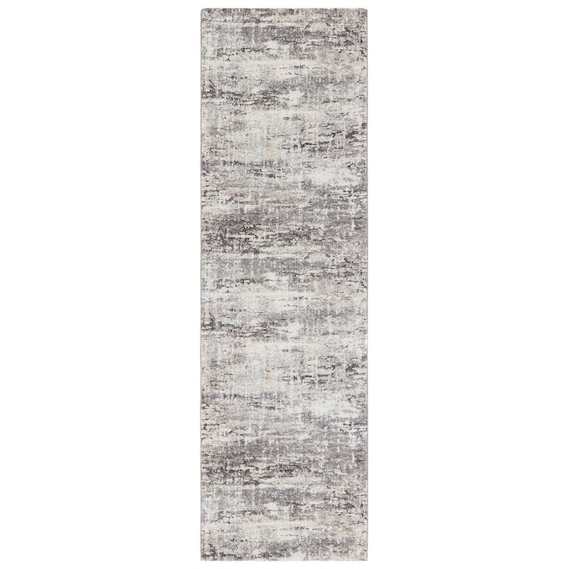 Benton Abstract Area Rug - 3' x 10' - Gray/Ivory - Runner/Rectangle