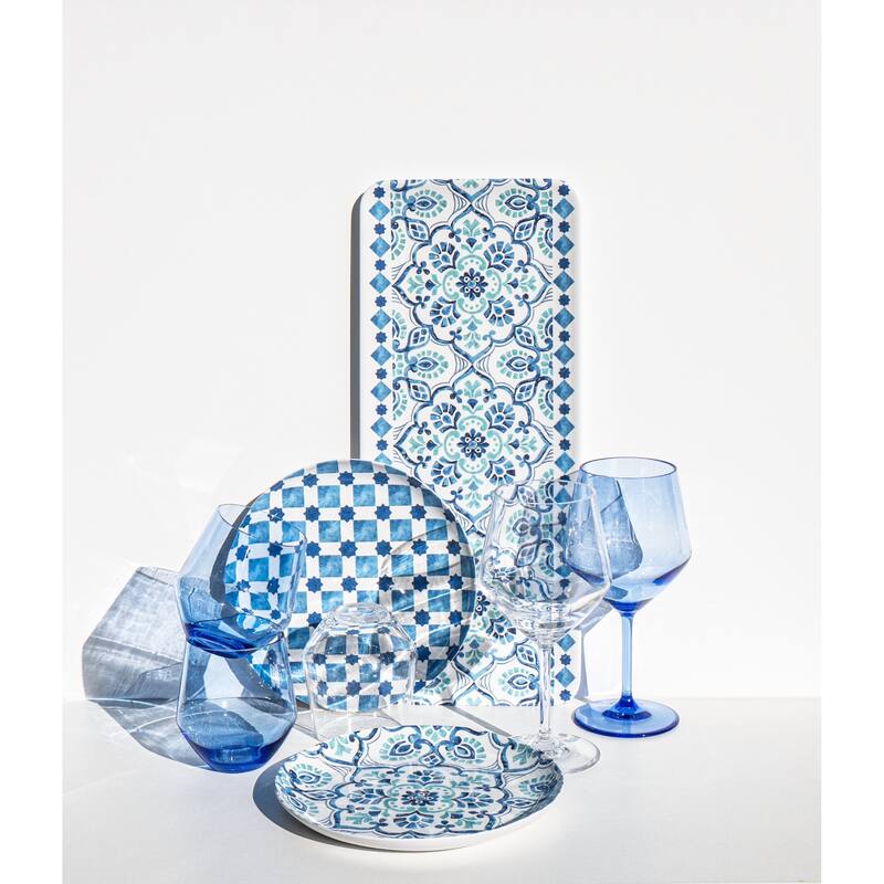 Abode Homewares Palazzo Geo Tile Melamine Salad Plate - Multicolor - 8.5" - Set of 6