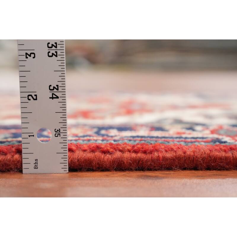 Hand Knotted Oriental 100% Wool Carpet Traditional Medallion Red Heriz (serapi) Area Rug - 3' 0'' X 2' 0''