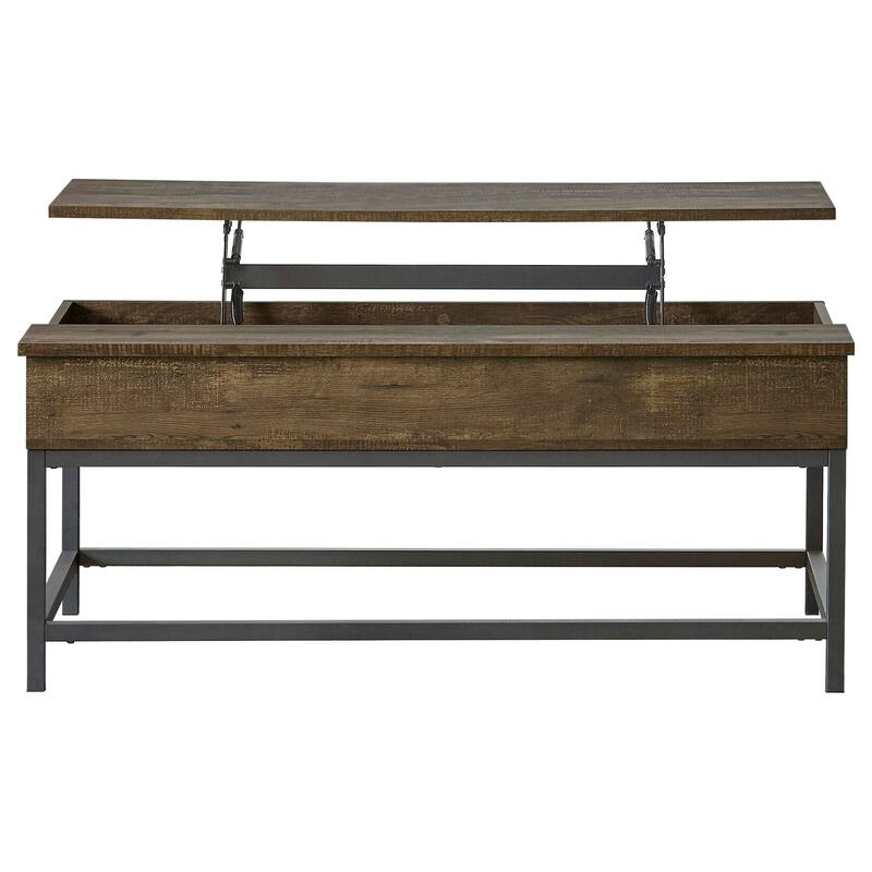 Byers Lift Top Coffee And End Table Set Brown Oak