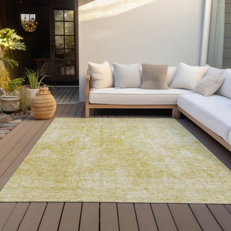 Machine Washable Indoor/ Outdoor Chantille Abstract Solid Rug