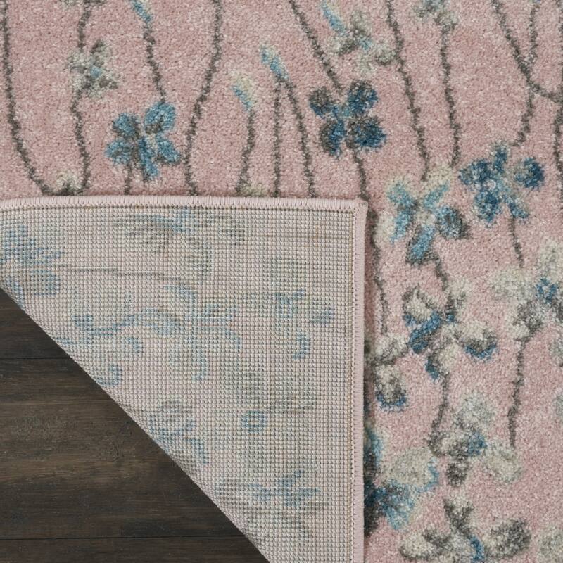 Feme Power Loomed Floral Traditional Stain Resistant Area Rug By HomeRoots - 48' X '24' X '0.5
