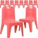 preview thumbnail 1 of 0, 10 Pack Plastic Stackable School Chair with Carrying Handle and 11'' Seat Height Red