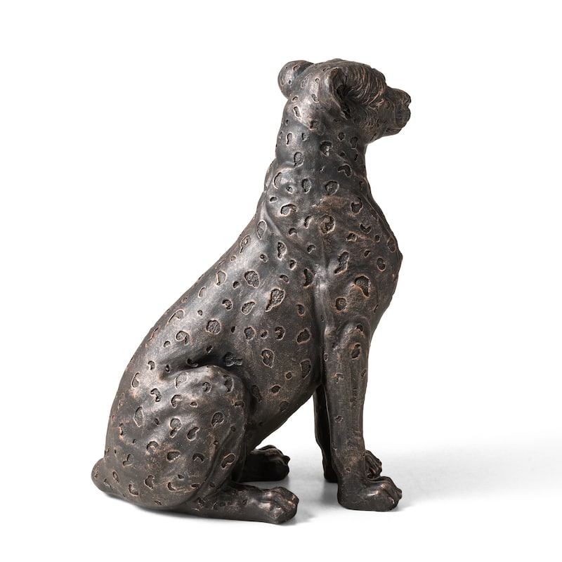 Glitzhome 23.25''H MGO Bronze Leopard Statue