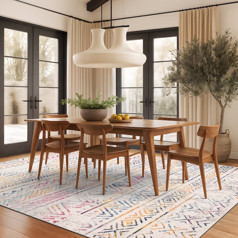 The Curated Nomad Midtown Geometric Distressed Bohemian Rug