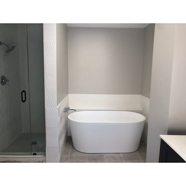 Top Product Reviews For Vanity Art 59 Freestanding Acrylic Bathtub Modern Stand Alone Soaking Tub With Chrome Finish Slotted Overflow Pop Up Drain 12365346 Overstock