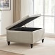 preview thumbnail 28 of 52, Leather Square Storage Ottoman for Living Room, Brown/ Black 30"W x 30"D x 18.1"H