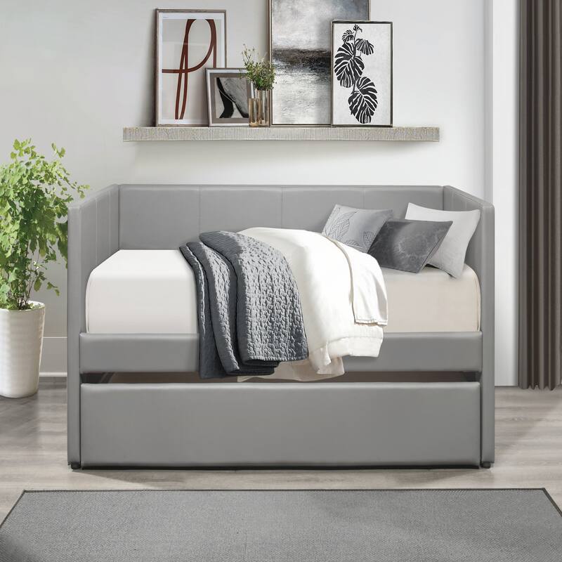 Upholstered Contemporary Daybed with Trundle