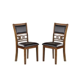 Set of 2 Fabric Upholstered Dining Chair in Walnut Finish