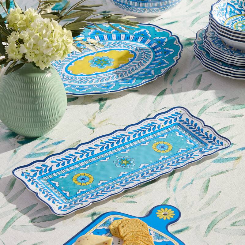 Certified International Porto Melamine 2 Piece Appetizer Set - 19.00"L x 8.00"W x 0.75"H