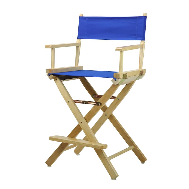 Natural Finish 24-inch Director's Chair - Blue