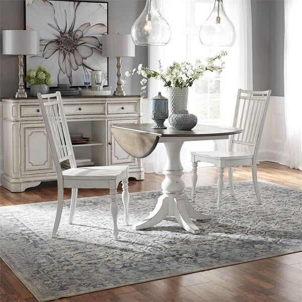 Magnolia Manor Antique White Optional 3-piece Drop Leaf Table Set. Opens flyout.