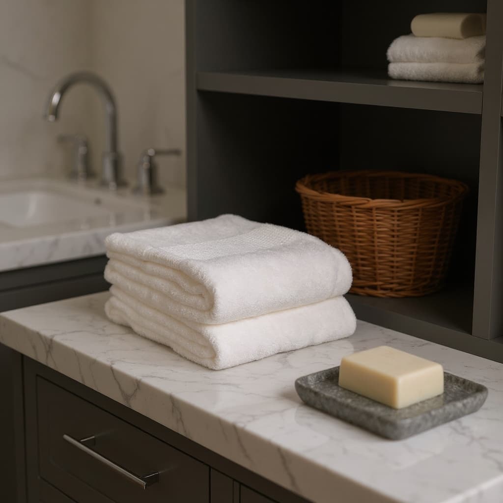 HomeRoots Set of Two Ivory Cotton 13" X 13" Quick Dry Terry Cloth Washcloths - 13.00' X '13.00' X '1.00