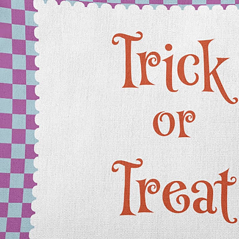 Halloween Trick or Treat Checks Accent Pillow