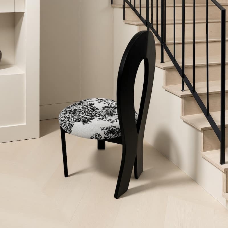 Dining Chairs Set of 2, Key-design Home Chairs, Pure White Teddy Velvet Solid Wooden Dining Chairs with Ribbon-Cross Backrest