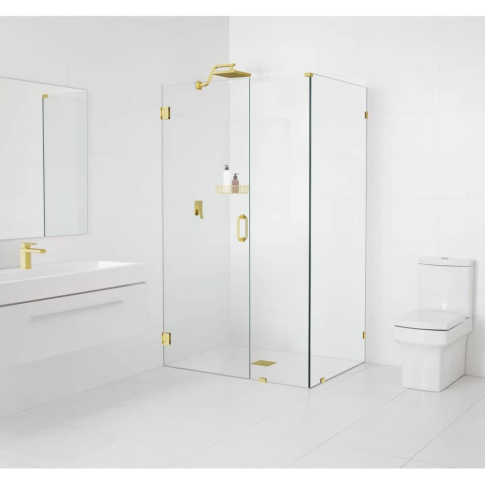 Glass Warehouse 78" x 36" x 36" Frameless 90 Degree Shower Enclosure - Wall Hinge
