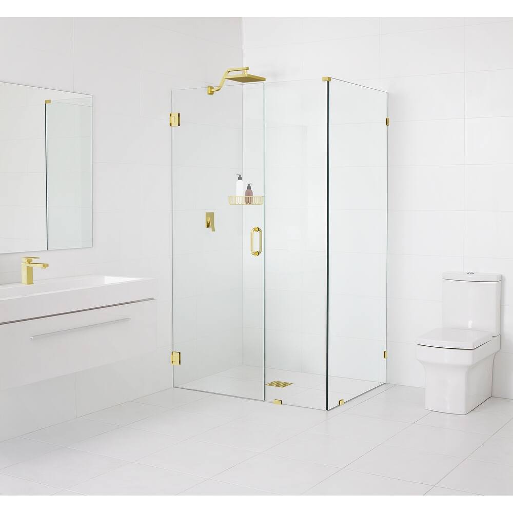 Glass Warehouse 78" x 46" x 32" Frameless 90 Degree Shower Enclosure - Wall Hinge