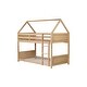 preview thumbnail 18 of 28, Twin Size Rubber Wood House Floor Bunk Bed with Safety Guardrails