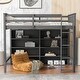 preview thumbnail 15 of 26, Twin Loft Bed with 8 Open Storage Shelves and Ladder, Ideal for Saving Space Grey - Twin