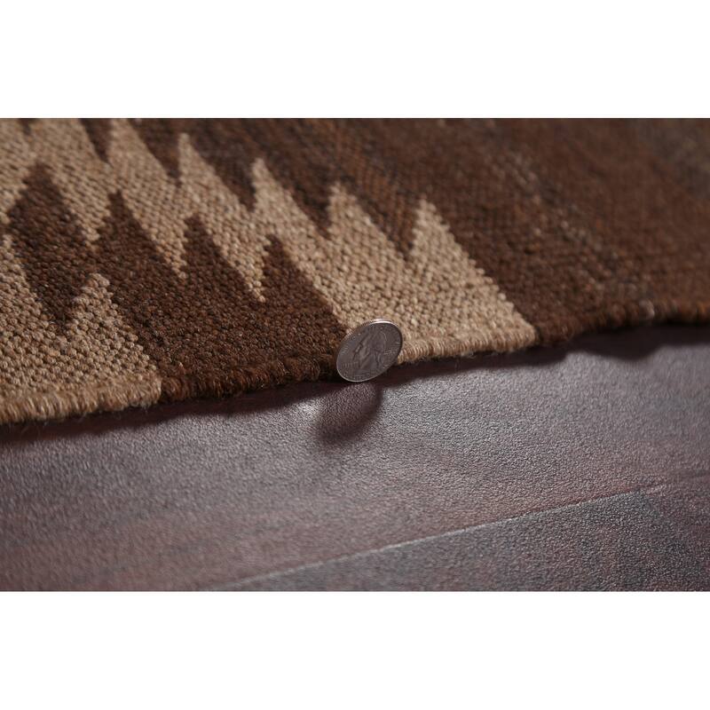 Natural Dye Geometric Tribal Oriental Kilim Area Rug Wool Hand-woven - 4'11" x 6'9"