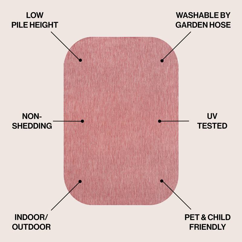 JONATHAN Y Miles Modern Minimalist Radius Corner Solid Indoor/Outdoor Shaped Area Rug