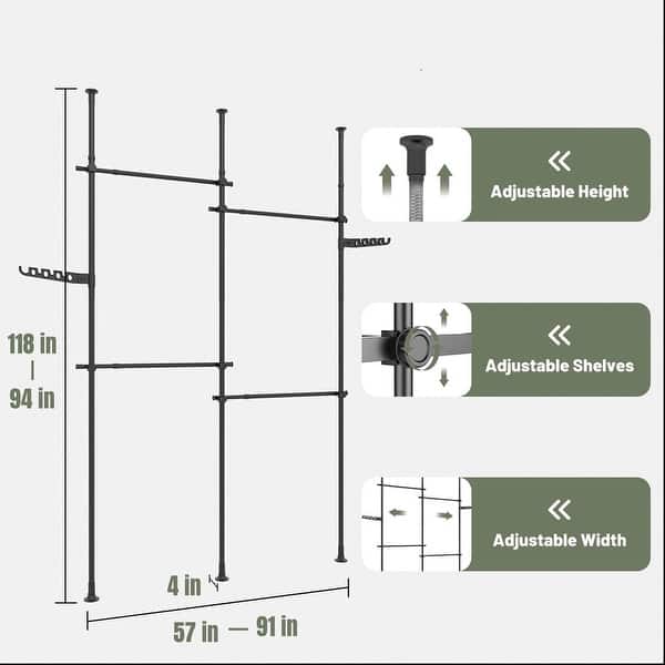 Metal Adjustable Height Clothing Hanging Rack - Bed Bath & Beyond ...
