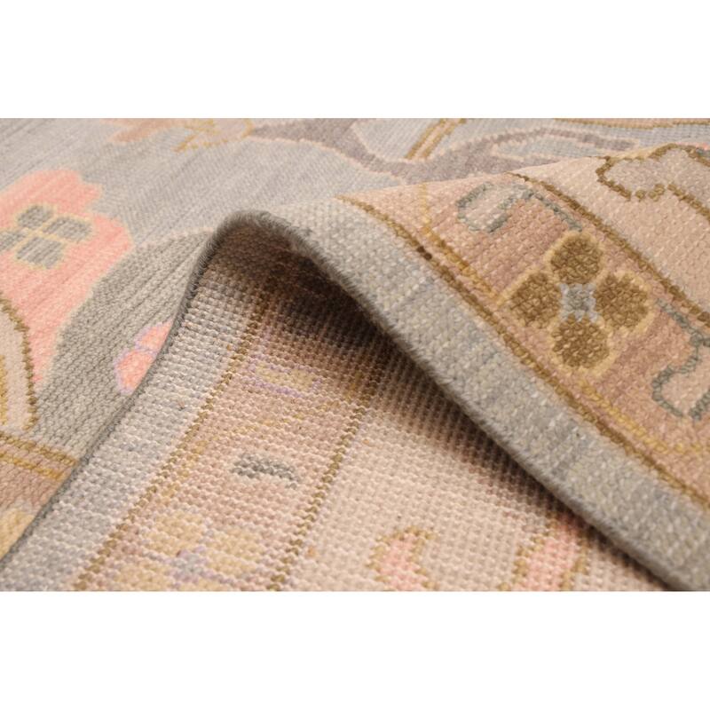 ECARPETGALLERY Hand-knotted Modern Oushak Light Denim Blue Wool Rug - 8'11 x 11'7