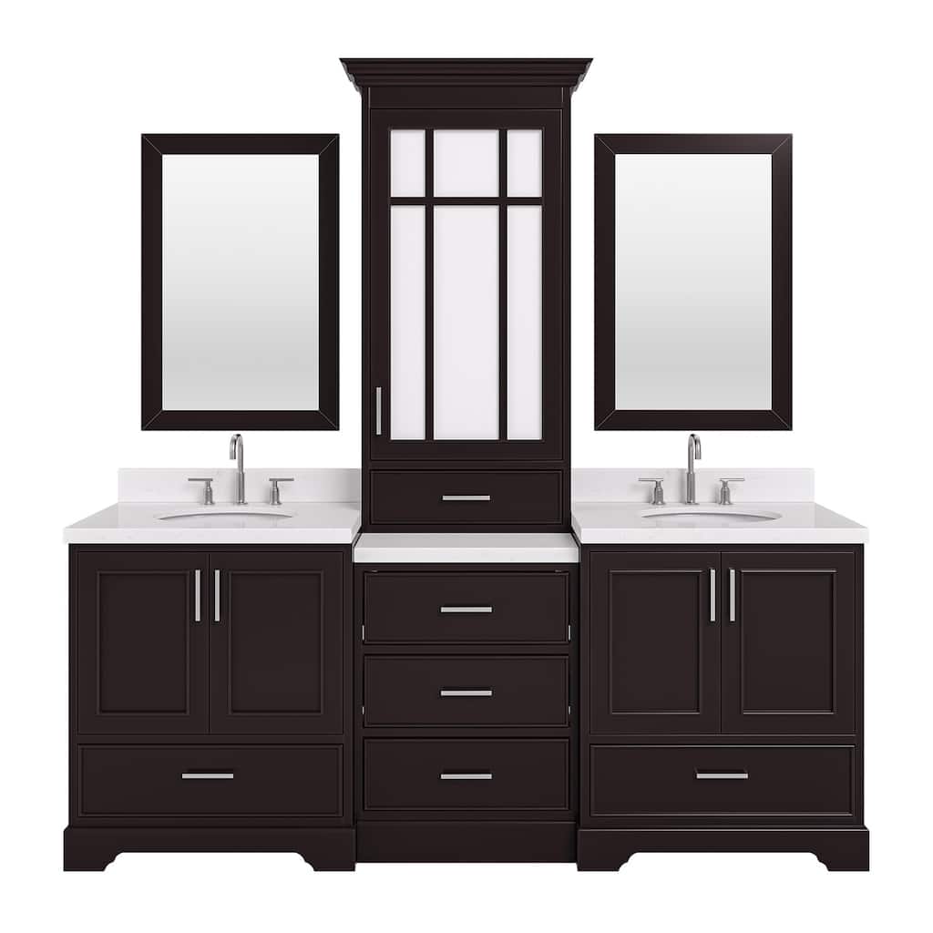 Ariel M085DCQO Stafford 84" Free Standing Double Basin Vanity Set with