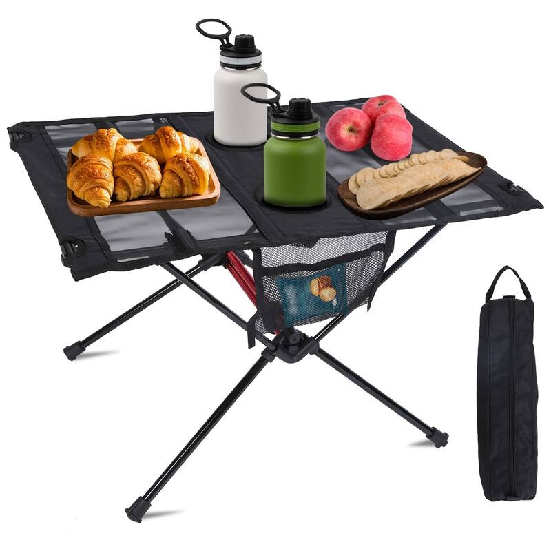 Portable Folding Camping Table - Black