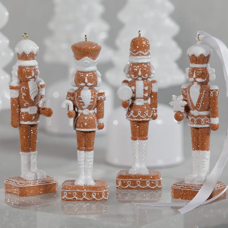 Adelard Gingerbread Soldier Resin Ornaments, 12 Hanging Pieces (3 Sets of 4 Assorted)