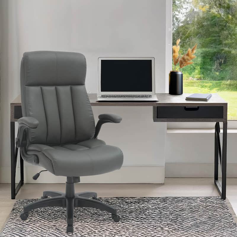 Modern Designs Faux Leather Adjustable Rolling Executive Office Chair