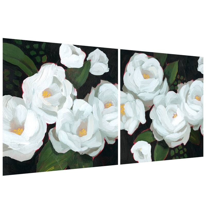 Empire Art Direct White Serenity Flower Printed Tempered Glass Wall Art - Multi-Color