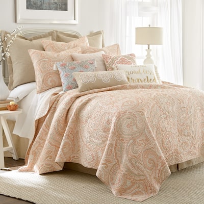 Spruce Coral Full/Queen Quilt Set - Levtex Home